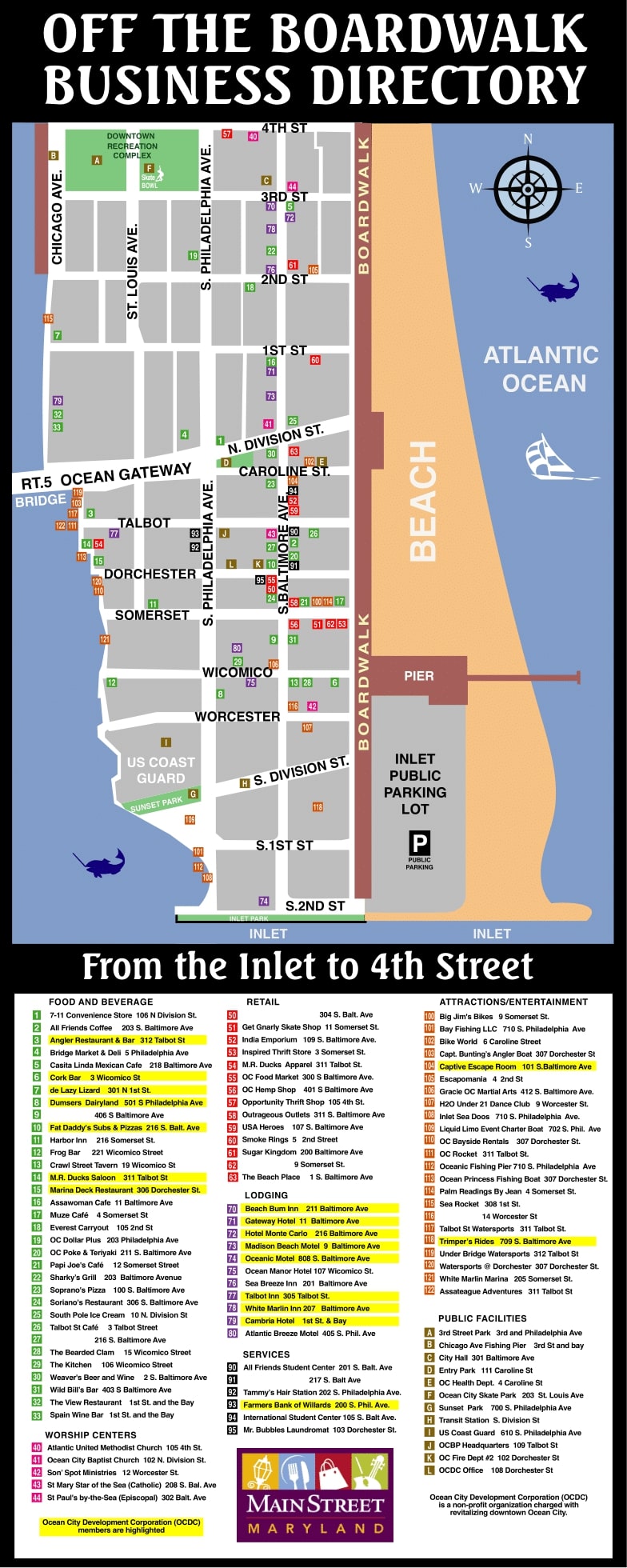 2019 Off the Boardwalk Business Directory between the Inlet and 4th Street